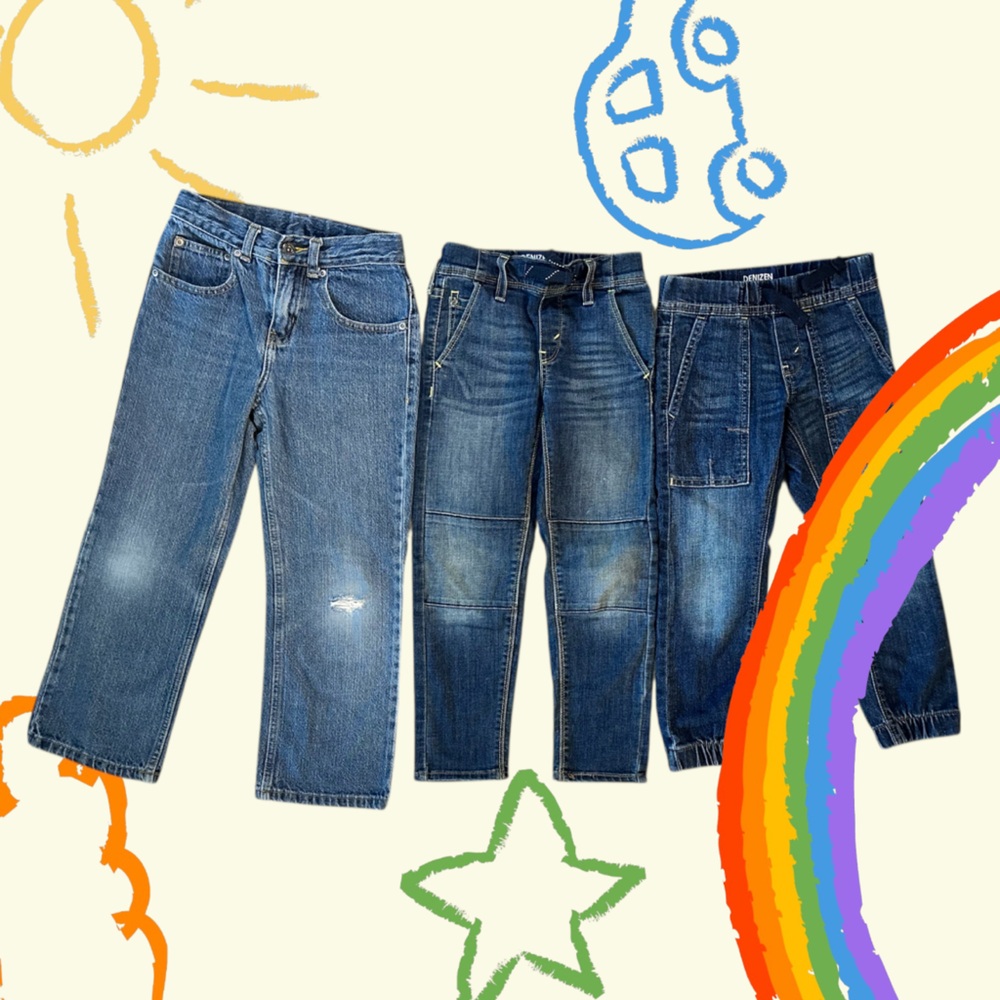 Boys pull on pants with drawstrings, Levi’s bundle size 6 & 8 adjustable waist